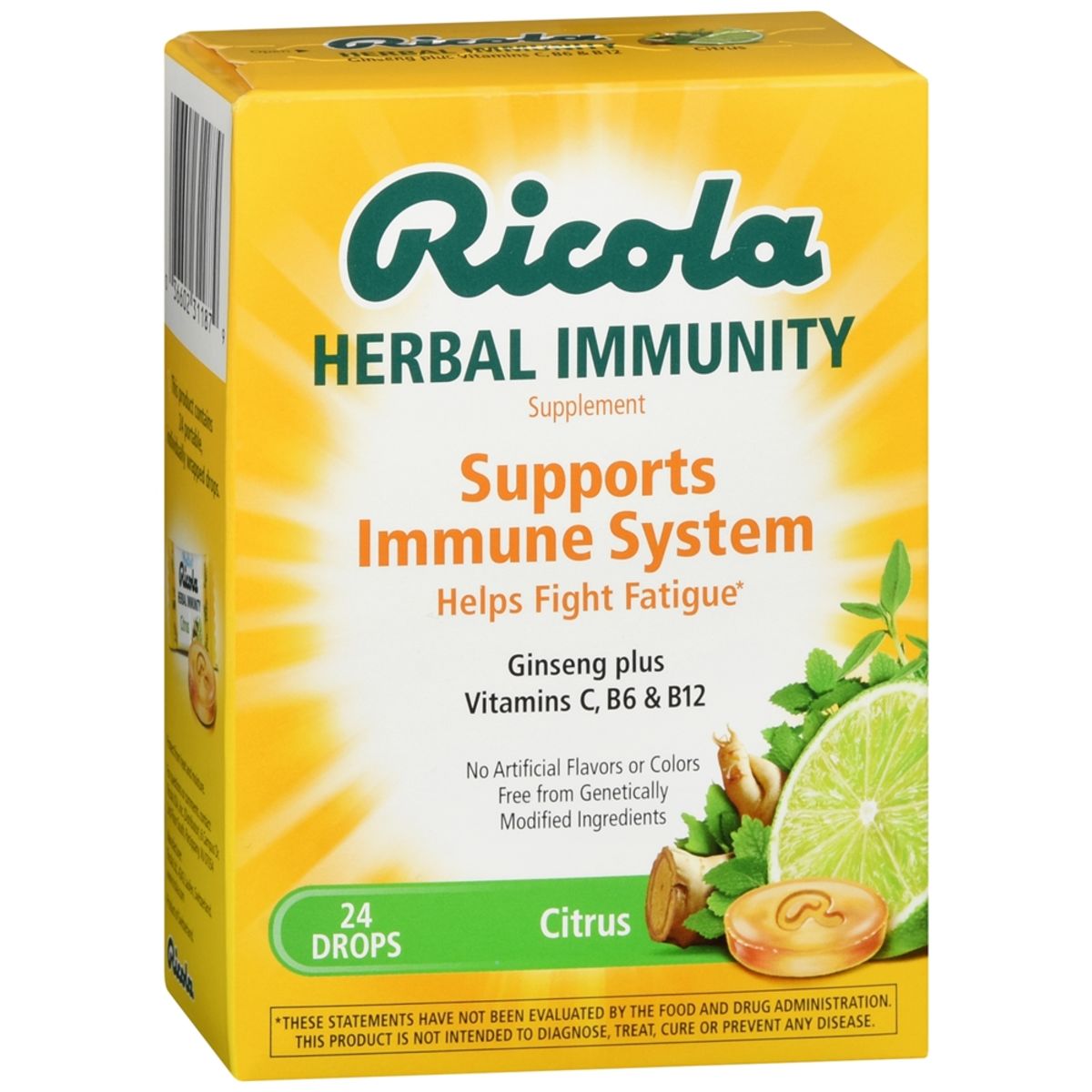 Ricola Herbal Immunity Supplement Drops Citrus - 24 EA 1 Ricola Herbal Immunity Supplement Drops Citrus - 24 EA