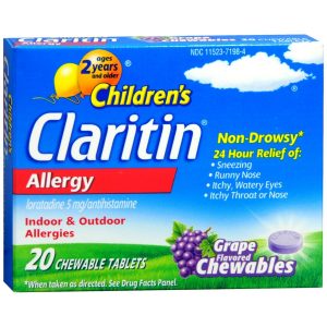 CLARITIN Children's 24 Hour Chewable Tablets Grape Flavored - 20 TB