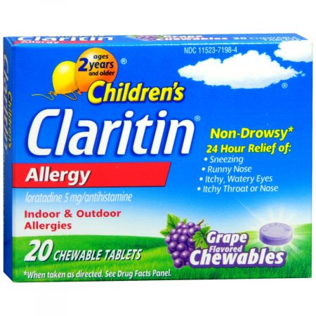 CLARITIN Children's 24 Hour Chewable Tablets Grape Flavored - 20 TB
