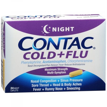 Contac Cold + Flu Caplets Night - 24 CP