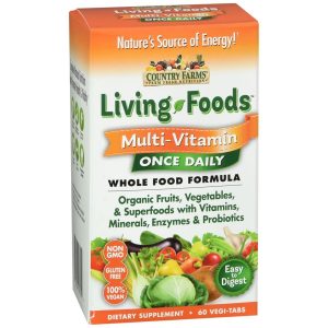 Country Farms Living Foods Multi-Vitamin Once Daily Vegi-Tabs - 60 TB