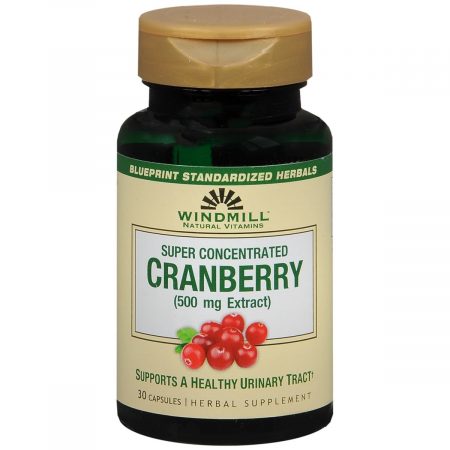 Windmill Natural Vitamins Cranberry 500mg Herbal Supplement Capsules - 30 CP
