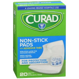Curad Non-Stick Pads with Adhesive Tabs 2 Inches x 3 Inches - 20 EA