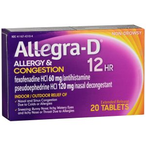 Allegra D 12 Hour Allergy & Congestion Extended Release Tablets - 20 TB
