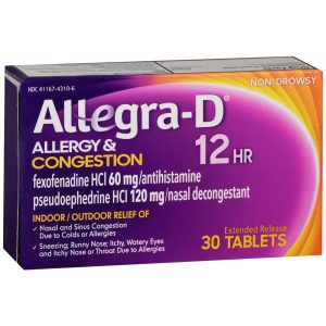Allegra D 12 Hour Allergy & Congestion Extended Release Tablets - 30 TB