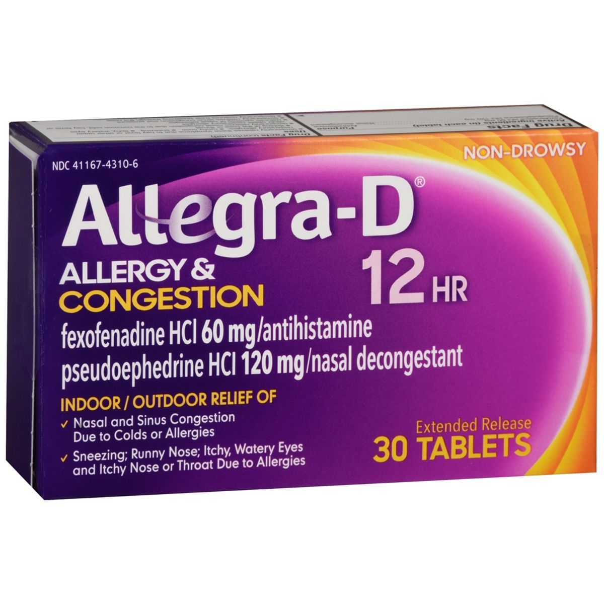Allegra D 12 Hour Allergy & Congestion Extended Release Tablets - 30 TB 1 Allegra D 12 Hour Allergy & Congestion Extended Release Tablets - 30 TB