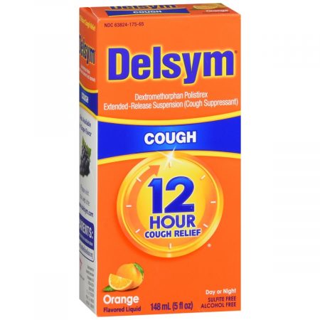 Delsym 12 Hour Cough Suppressant Orange Flavored Liquid - 5 OZ
