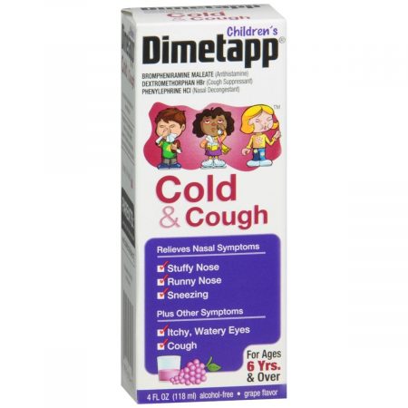 Dimetapp Children's Cold & Cough Liquid Grape Flavor - 4 OZ