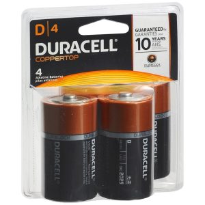 Duracell Coppertop Alkaline D Batteries 1.5 Volt - 4 EA