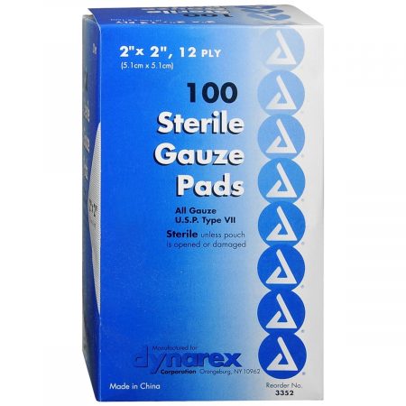 Dynarex Sterile Gauze Pads Sterile 2 Inch x 2 Inch - 100 EA