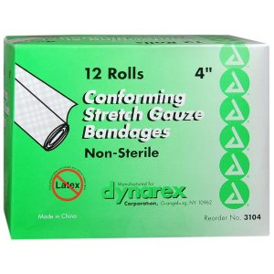 Dynarex Conforming Stretch Gauze Bandages Non-Sterile 4 Inch - 12 EA