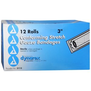 Dynarex Conforming Stretch Gauze Bandages 3 Inch Sterile - 12 EA