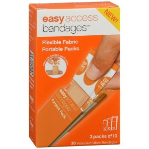 Easy Access Flexible Fabric Bandages Portable Packs Assorted - 30 EA