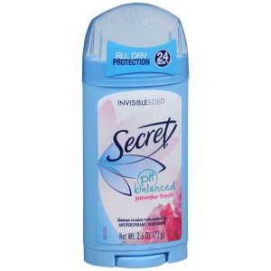 Secret Invisible Solid Anti-Perspirant Deodorant pH Balanced Powder Fresh - 2.6 OZ