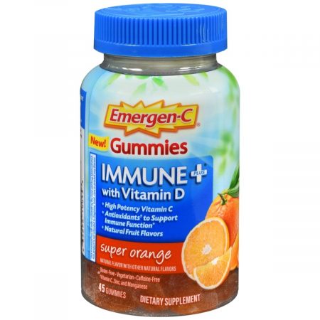 Emergen-C Immune Plus With Vitamin D Gummies Super Orange - 45 EA