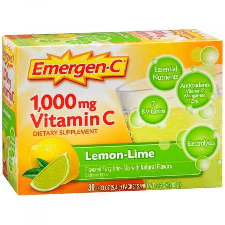 Emergen-C Vitamin C Drink Mix Packets Lemon Lime - 30 EA