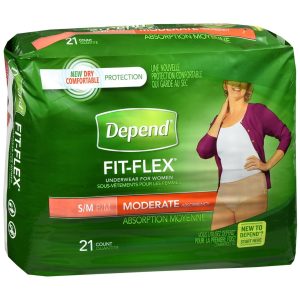 Depend Fit-Flex Underwear for Women Moderate Absorbency Size S/M - 21 EA