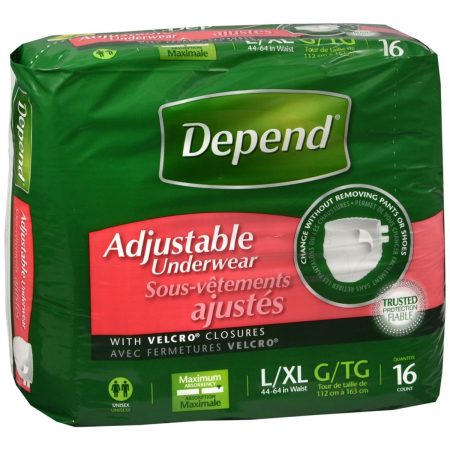 Depend Adjustable Underwear Maximum Absorbency L/XL - 16 EA