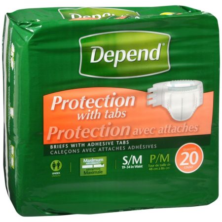 Depend Briefs with Adhesive Tabs S/M - 20 EA