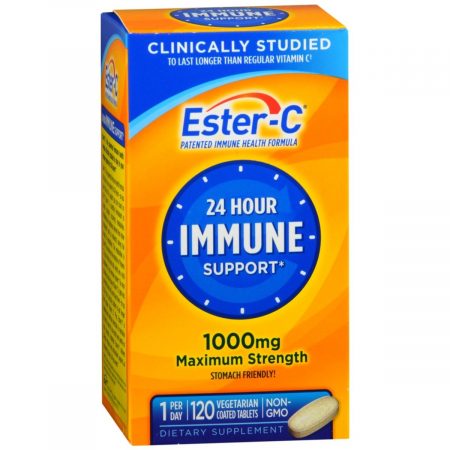 Ester-C 24 Hour Immune Support 1000 mg Maximum Strength Vegetarian Tablets - 120 TB