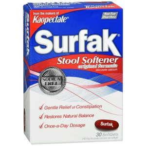 Surfak Stool Softener SoftGels Original Formula - 30 CP