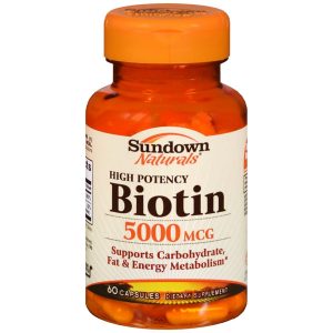Sundown Naturals Biotin 5000 mcg Capsules - 60 CP