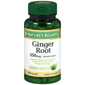 Nature's Bounty Ginger Root 550 mg Herbal Supplement Capsules - 100 CP