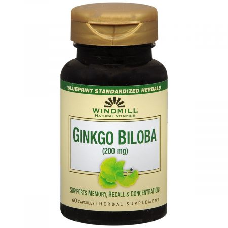 Windmill Natural Vitamins Ginkgo Biloba 200mg Herbal Supplement Capsules - 60 CP