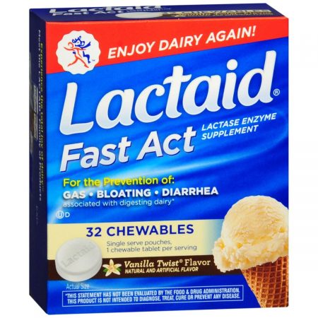 LACTAID Fast Act Chewables Vanilla Twist Flavor - 32 TB