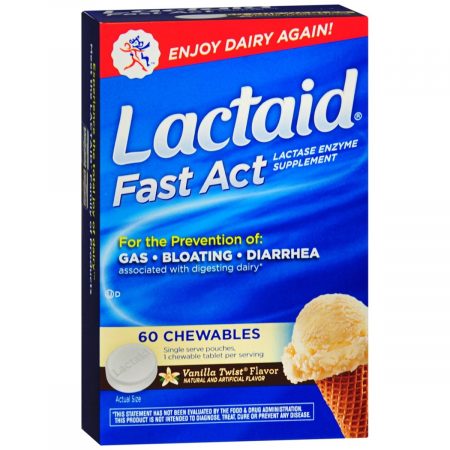 LACTAID Fast Act Chewables Vanilla Twist Flavor - 60 TB