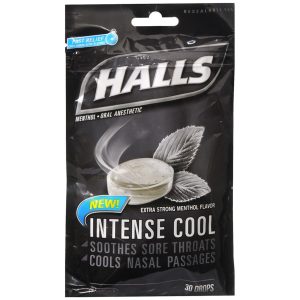 Halls Menthol Oral Anesthetic Drops Intense Cool - 30 EA