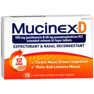 Mucinex D 12 Hour Expectorant & Nasal Decongestant Extended-Release Bi-Layer Tablets - 18 TB