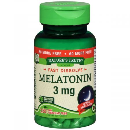 Nature's Truth Melatonin 3 mg Fast Dissolve Tabs Natural Berry Flavor - 180 TB
