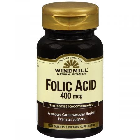 Windmill Folic Acid 400 mcg Tablets - 180 TB