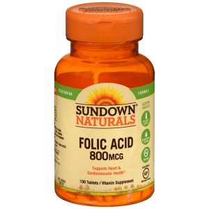 Sundown Naturals Folic Acid 800 mcg Tablets - 100 TB