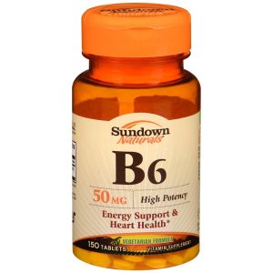 Sundown Naturals B6 50 mg Vitamin Supplement Tablets - 150 TB