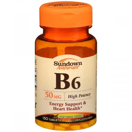 Sundown Naturals B6 50 mg Vitamin Supplement Tablets - 150 TB