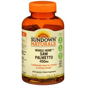 Sundown Naturals Whole Herb Saw Palmetto 450 mg Herbal Supplement Capsules - 250 CP