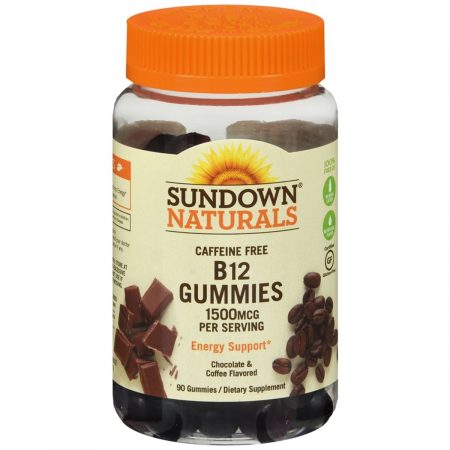 Sundown Naturals Caffeine Free B12 1500 mcg per Serving Gummies Chocolate & Coffee Flavored - 90 EA