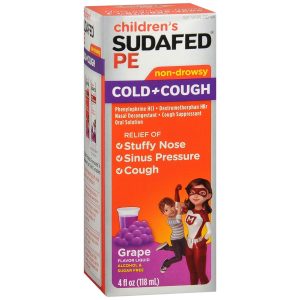 SUDAFED PE Children's Cold + Cough Liquid Grape Flavor - 4 OZ
