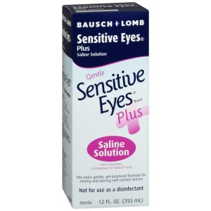 Bausch + Lomb Gentle Sensitive Eyes Plus Saline Solution - 12 OZ