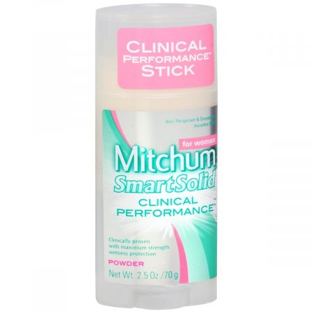 Mitchum for Women SmartSolid Clinical Performance Anti-Perspirant & Deodorant Invisible Stick Powder - 2.5 OZ