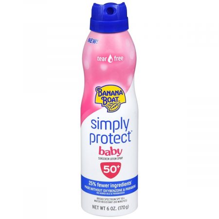 Banana Boat Simply Protect Baby Sunscreen Lotion Spray SPF 50+ - 6 OZ