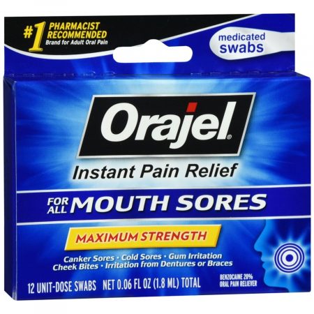 Orajel Mouth Sore Medicated Swabs - 12 EA