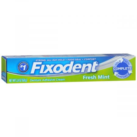 Fixodent Denture Adhesive Cream Fresh Mint - 2.4 OZ