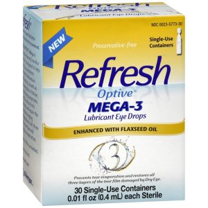 REFRESH Optive Mega-3 Lubricant Eye Drops With Flaxseed Oil - 30 EA
