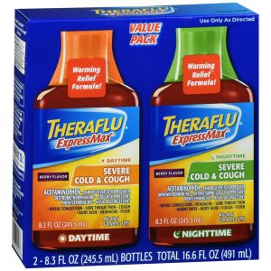 Theraflu ExpressMax Daytime & Nighttime Severe Cold & Cough Liquid Berry Flavor - 16.6 OZ