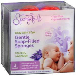 Spongefuls Body Wash & Spa Gentle Soap-Filled Sponges Calming Lavender - 3 EA