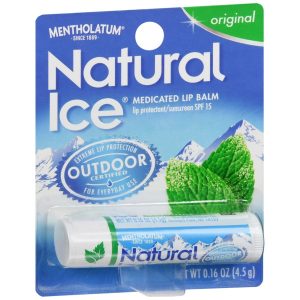 Mentholatum Natural Ice Lip Protectant/Sunscreen SPF 15 Original - 0.16 OZ