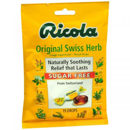 Ricola Cough Suppressant Throat Drops Sugar Free Original Swiss Herb - 19 EA